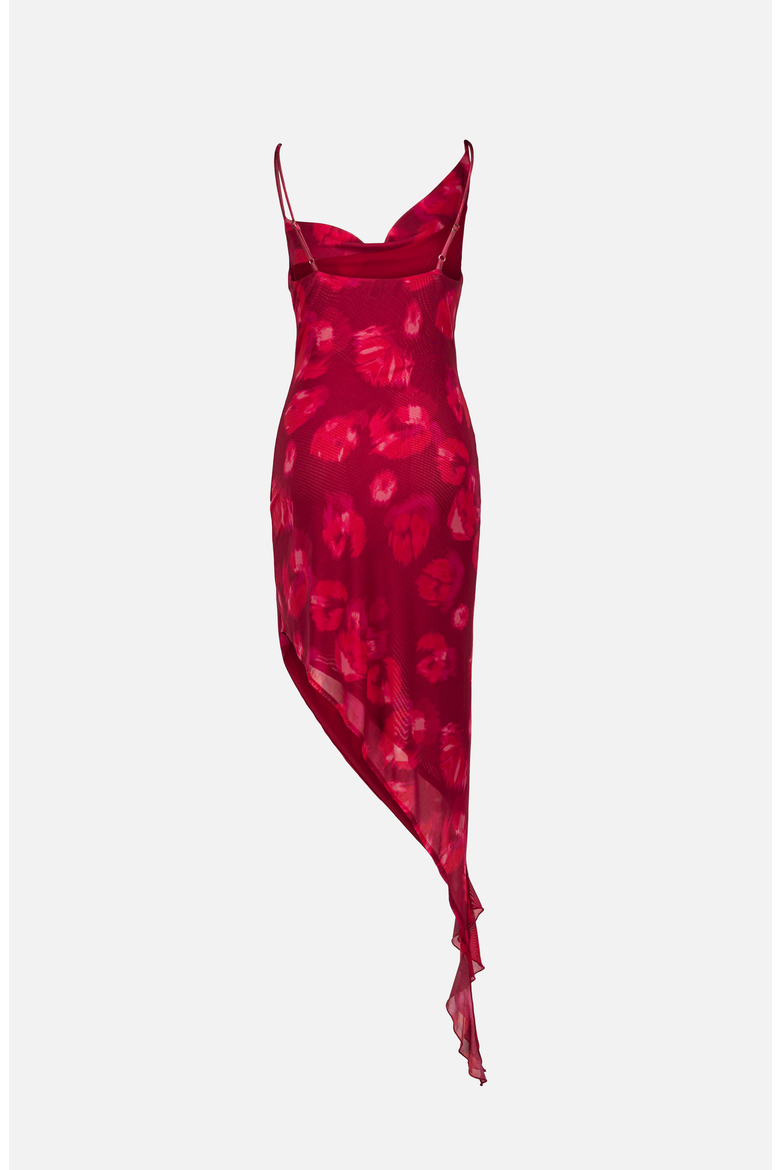 Waterfall Mesh Dress, Alternate, color, Lipstick Print