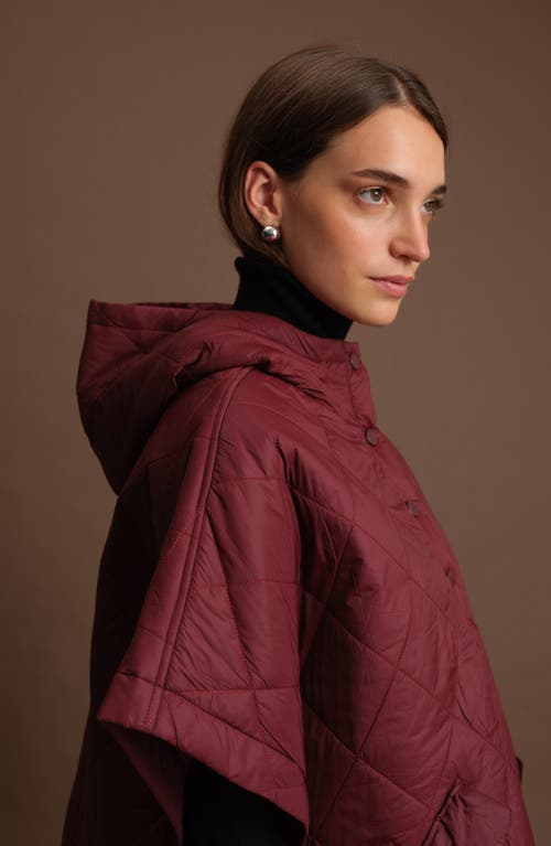 Deluc Otis Short Sleeve Puffer Poncho In Red