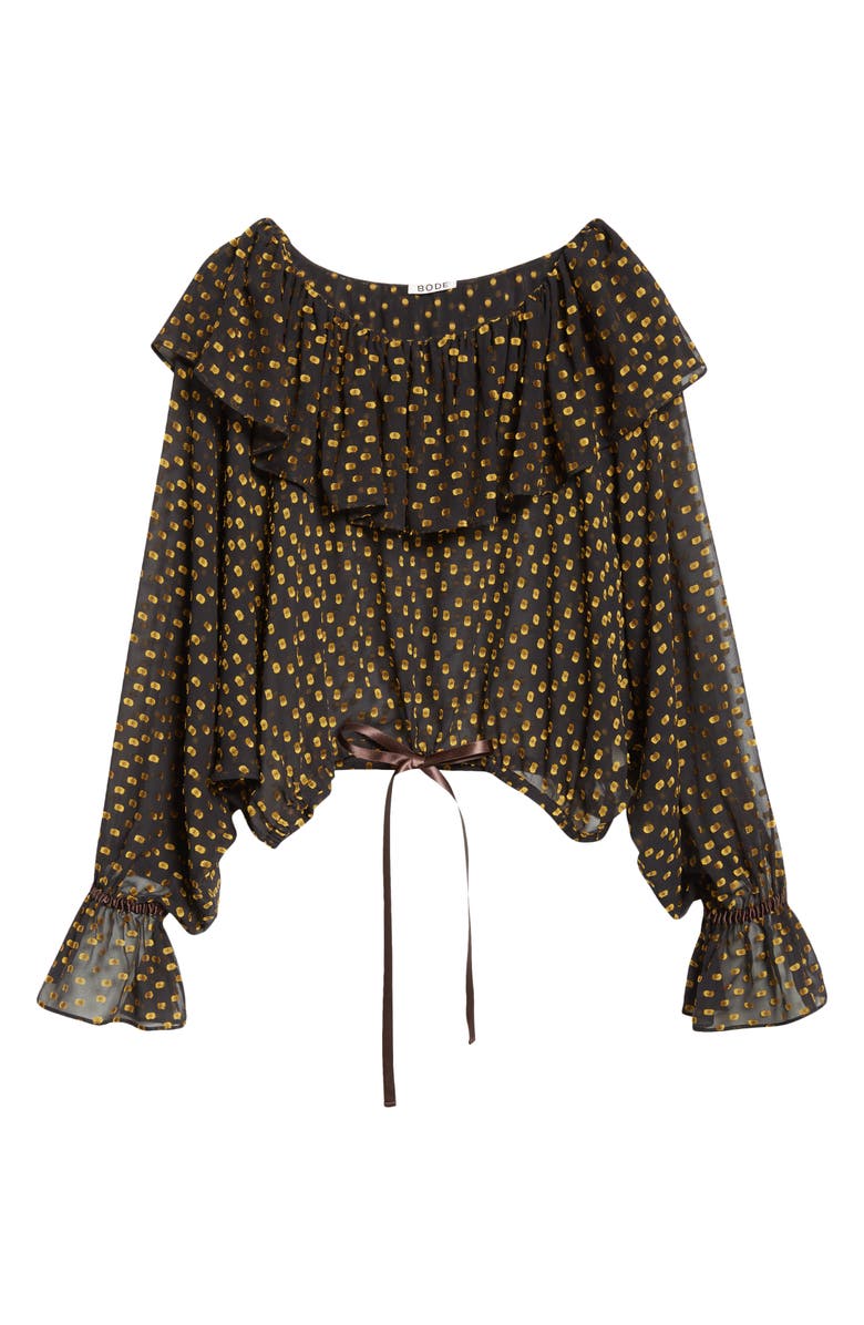 Bode Stadium Dot Fil Coupé Blouse, Alternate, color, 