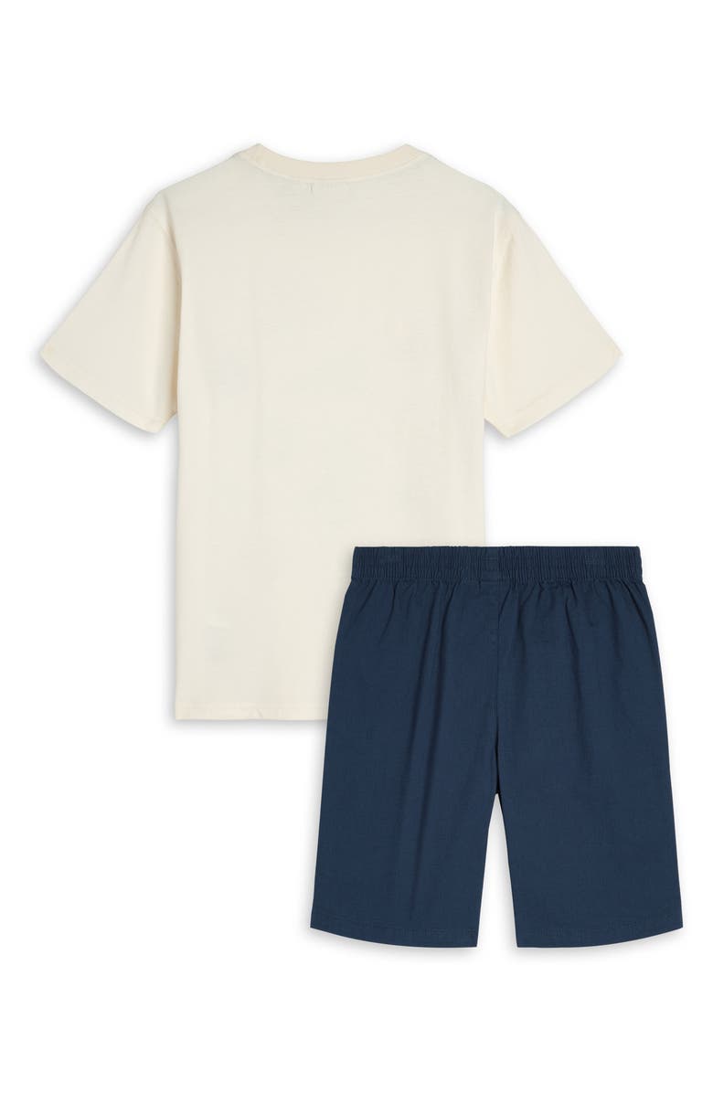 Scotch & Soda Kids' Graphic T-Shirt & Coordinating Shorts Set, Alternate, color, Eggnog