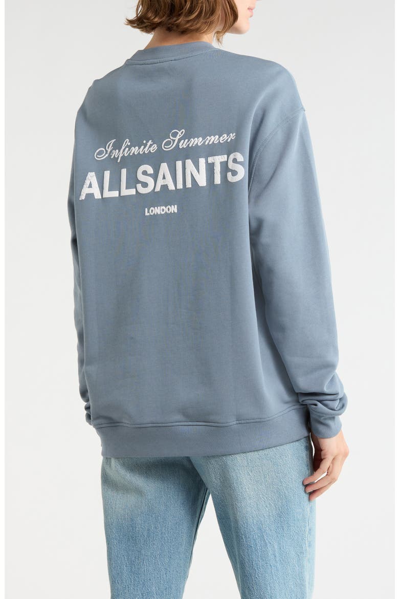 Soleil Etta Cotton French Terry Sweatshirt, Alternate, color, FLINT STONE BLUE