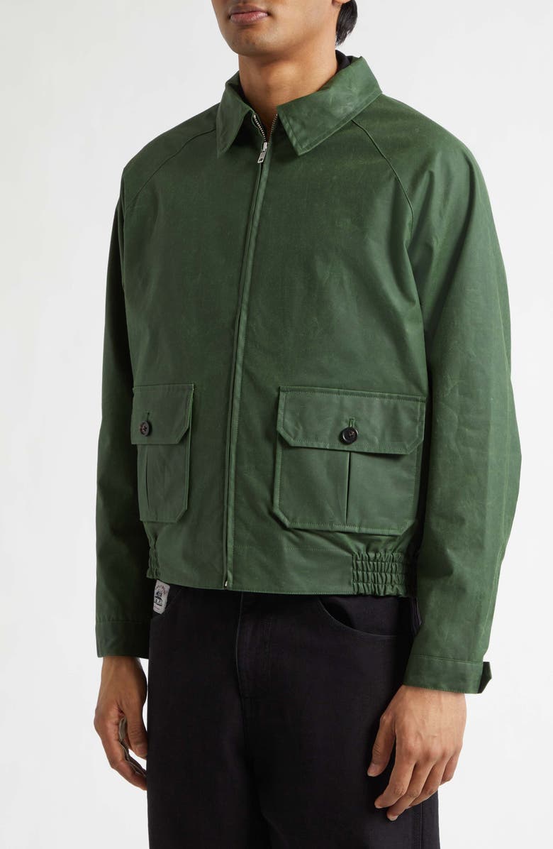 Bode Waxed Cotton Coach's Jacket, Alternate, color, Green