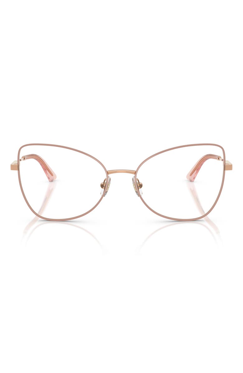 Jimmy Choo 55mm Butterfly Optical Glasses, Main, color, Rose Gold/ Pink / Demo Lens