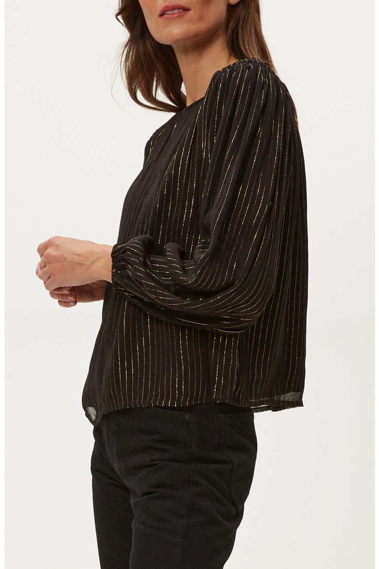 Dolly Metallic Stripe Top, Alternate, color, BLACK COMBO