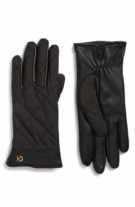 Cole Haan Faux Fur Lined Quilted Puffer Gloves