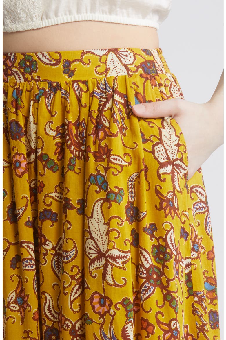Charlene Mixed Print Organic Cotton Voile Maxi Skirt, Alternate, color, EVORA PRINT