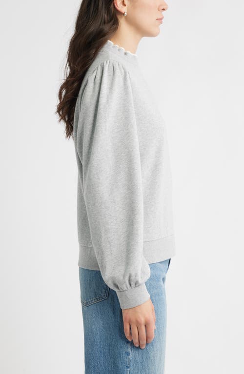 Caslonr Caslon(r) Ruffle Crewneck Sweatshirt In Gray