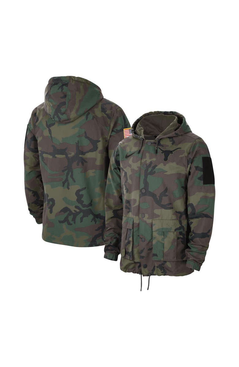 Nike Men's Nike Camo Texas Longhorns Military Pack Lightweight Hoodie Performance Full-Snap Jacket, Main, color, 