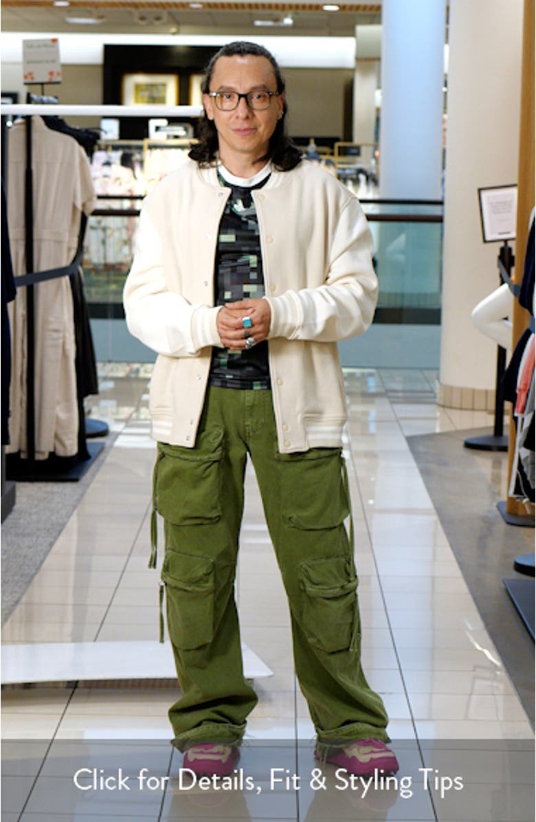 Contrasting Cotton Blend Bomber Jacket