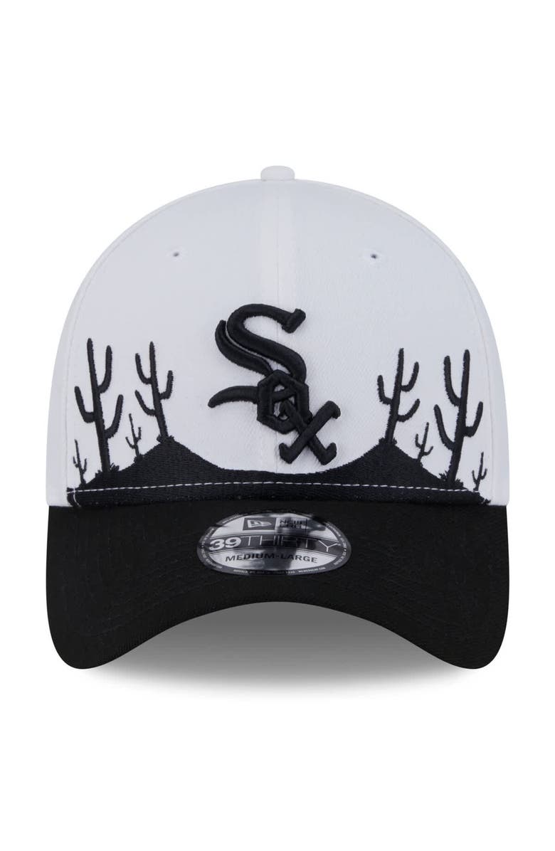 New Era Men's New Era White/Black Chicago White Sox 2025 Spring Training Landscape 39THIRTY Flex Hat, Alternate, color,