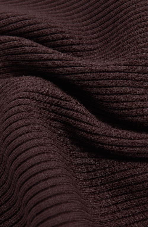 Reiss Lara Off The Shoulder Long Sleeve Sweater Dress In Brown