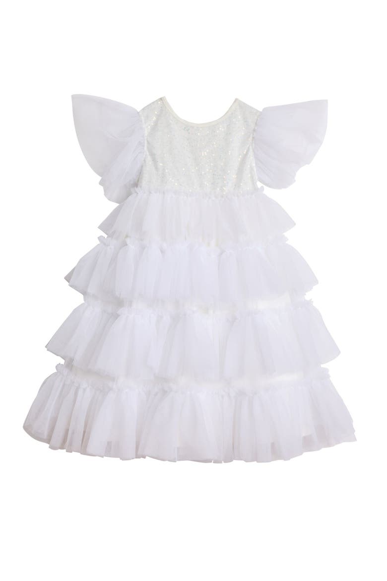Tulle Ruffle Dress for Girls, Alternate, color, White