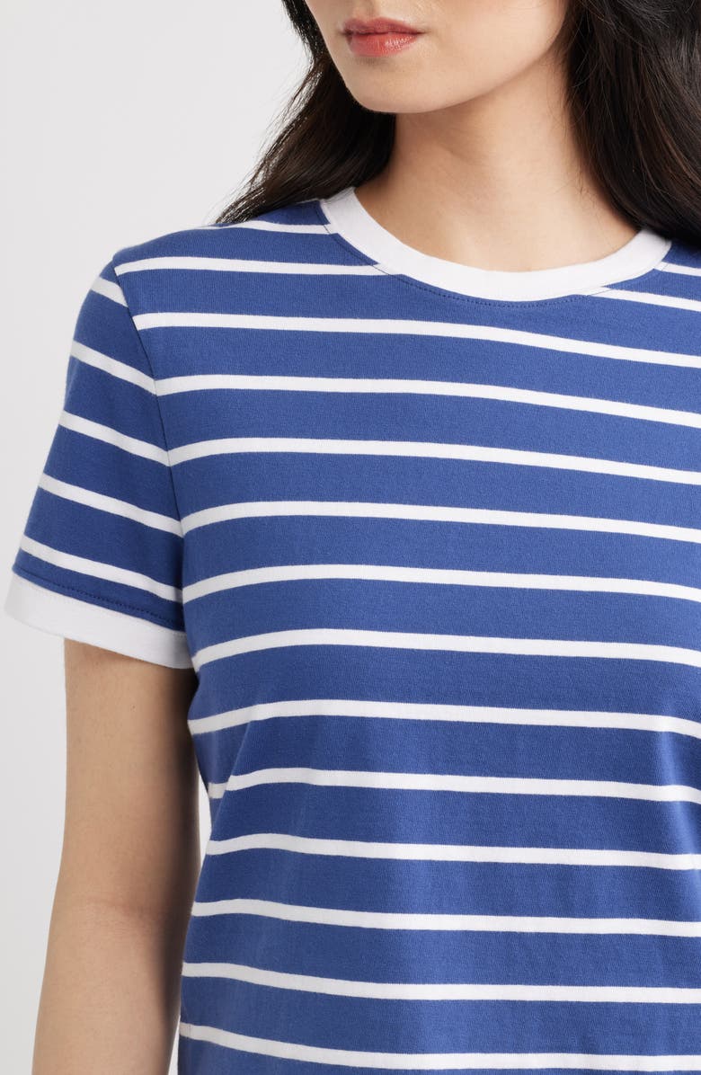 Madewell Allday Stripe Crewneck Baby Tee, Alternate, color, Cool Navy