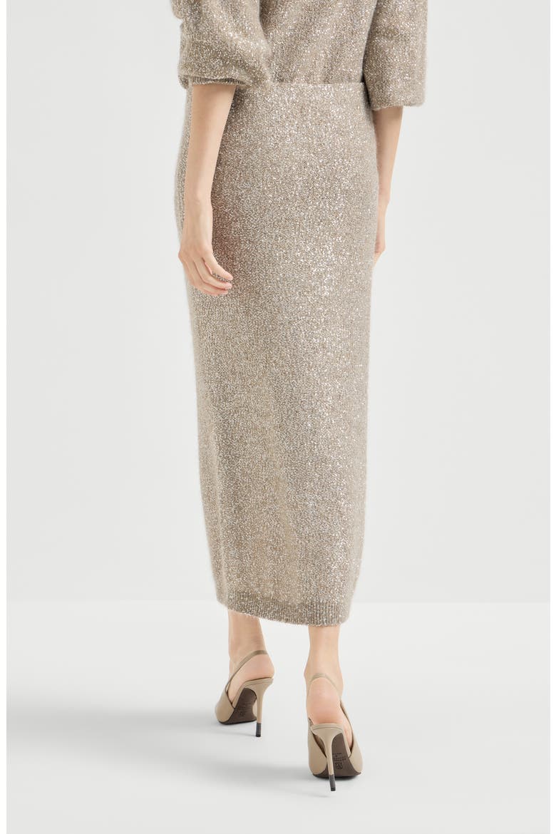 Dazzling texture skirt, Alternate, color, Beige