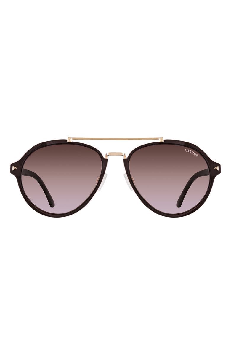 Velvet Eyewear Jesse 55mm Aviator Sunglasses, Main, color, 