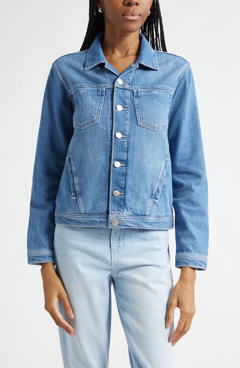 L'AGENCE Celine Denim Jacket, Main, color, Getty