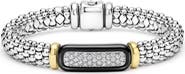 LAGOS Two-Tone Black Ceramic Diamond Caviar Bracelet