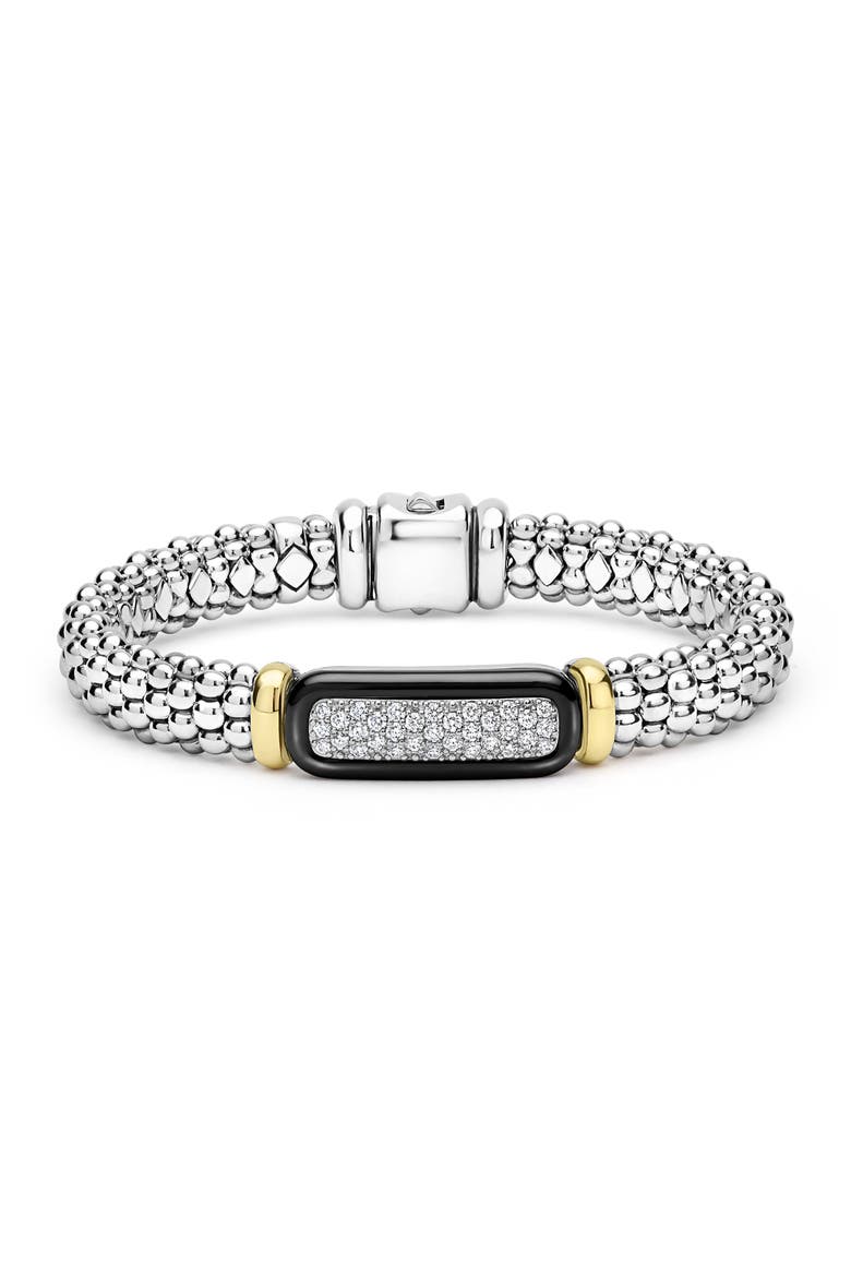 Two-Tone Black Ceramic Diamond Caviar Bracelet video
