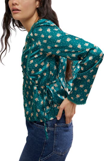 Field of Roses Satin & Lace Top
