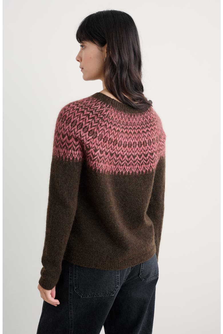 Spruce Frost Fair Isle Sweater, Alternate, color, KNIT HELLEBORE DARK RYE SQUASH