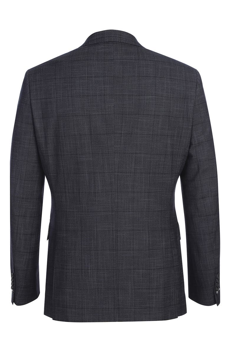 English Laundry Plaid Trim Fit Notch Lapel Two-Piece Suit, Alternate, color, Navy