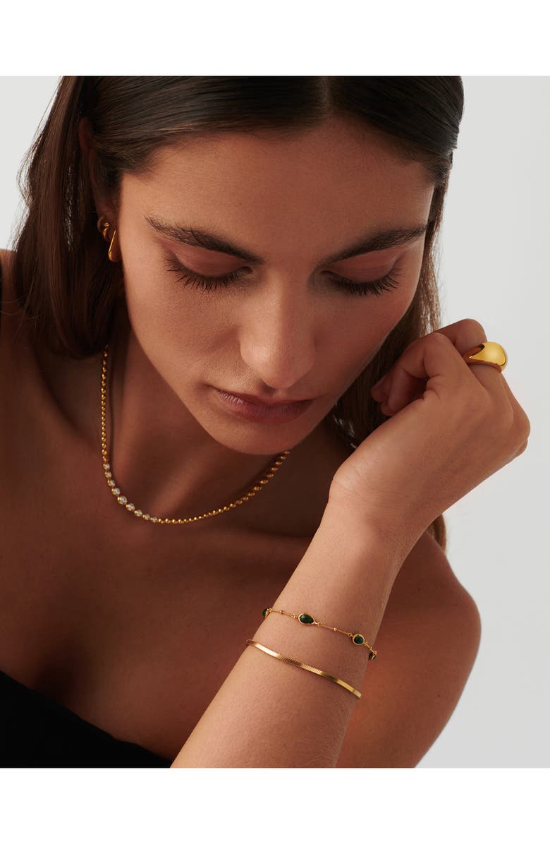 Missoma Malachite Station Bracelet, Alternate, color, 