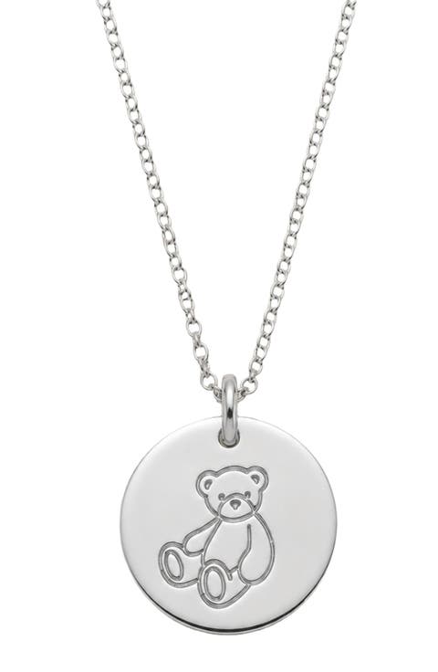 Teddy Bear Disc Necklace