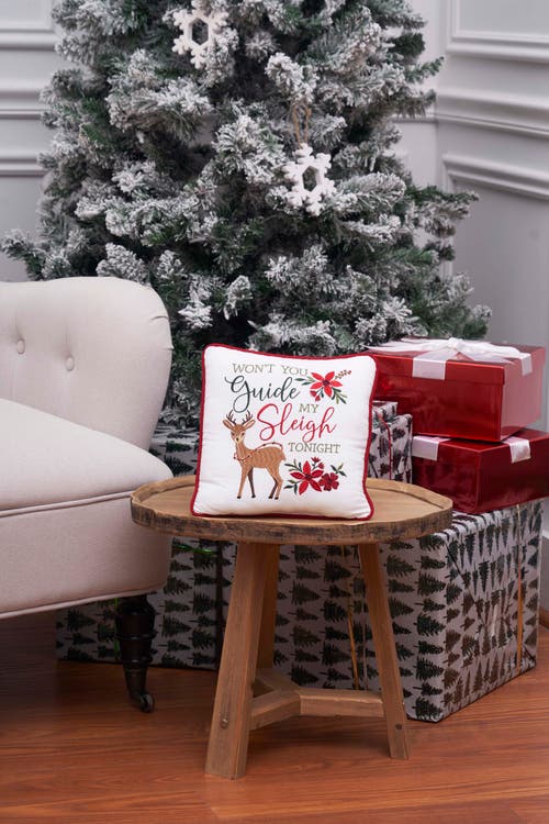 C & F Home C&f Home Guide My Sleigh Small Christmas Accent Pillow, 10" X 10" In Multi