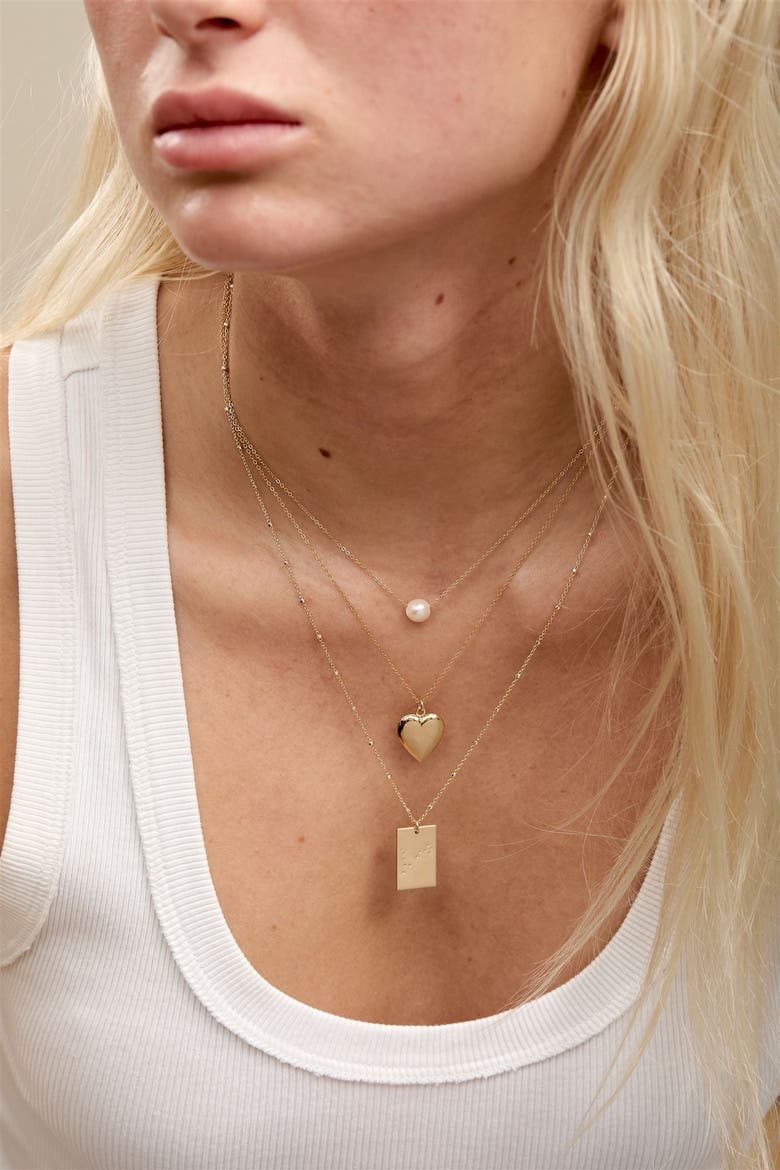 Charlize Pearl Necklace, Alternate, color, Gold / White