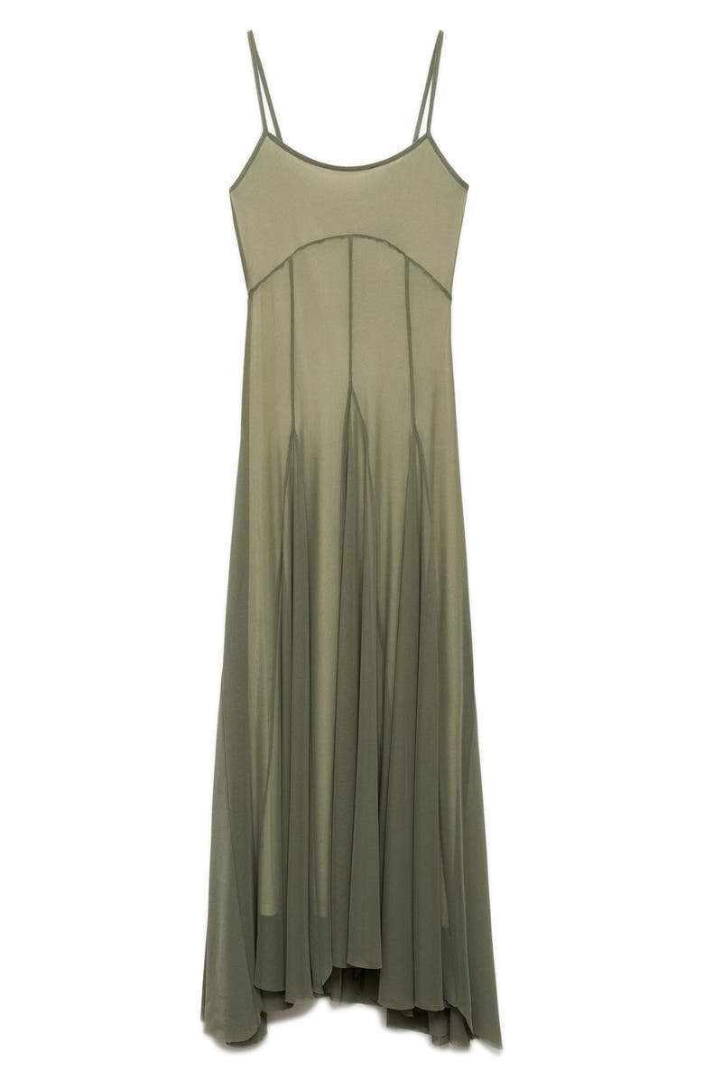 MANGO Moss Seamed Mesh Maxi Dress, Main, color, 