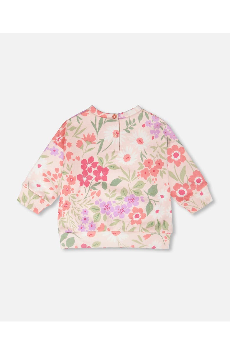 Deux par Deux French Terry Flowers Sweatshirt, Alternate, color, Pink Printed Flowers