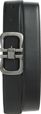 FERRAGAMO Double Adjustable Reversible Leather Belt