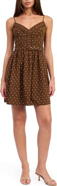 En Saison Stella Belted Fit & Flare Minidress