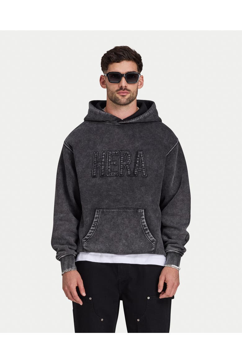 Faded Long Sleeve Oversized Hoodie, Main, color, Washed Black