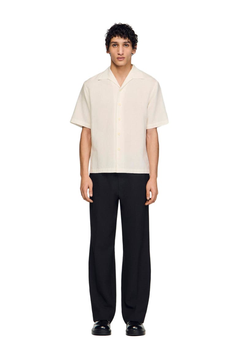 Cotton and linen shirt, Main, color, Ivory.