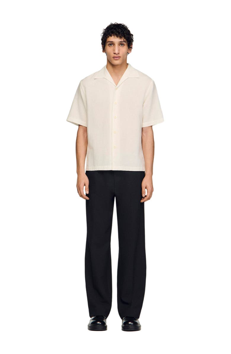 SANDRO Cotton and linen shirt, Main, color, Ivory.