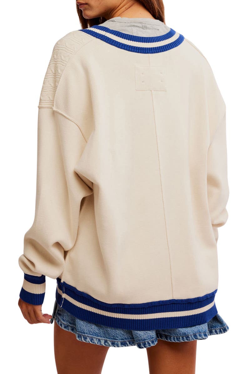 Free People Varsity Cardigan, Alternate, color, 