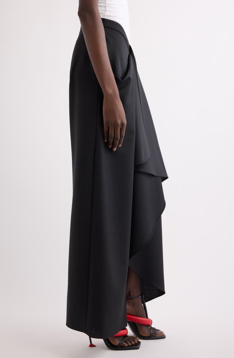 Givenchy Draped Wool & Mohair Column Skirt, Alternate, color, Black