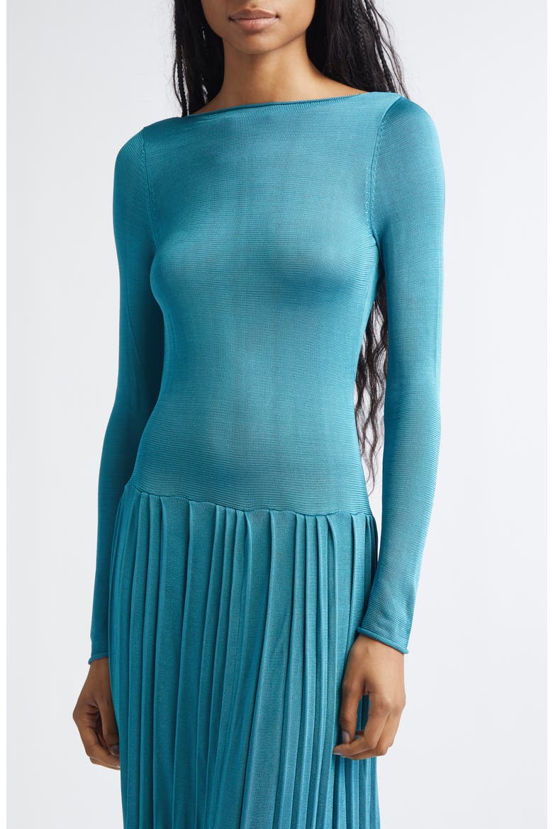 Kingsley Pleated Long Sleeve Column Dress, Alternate, color, TATUM