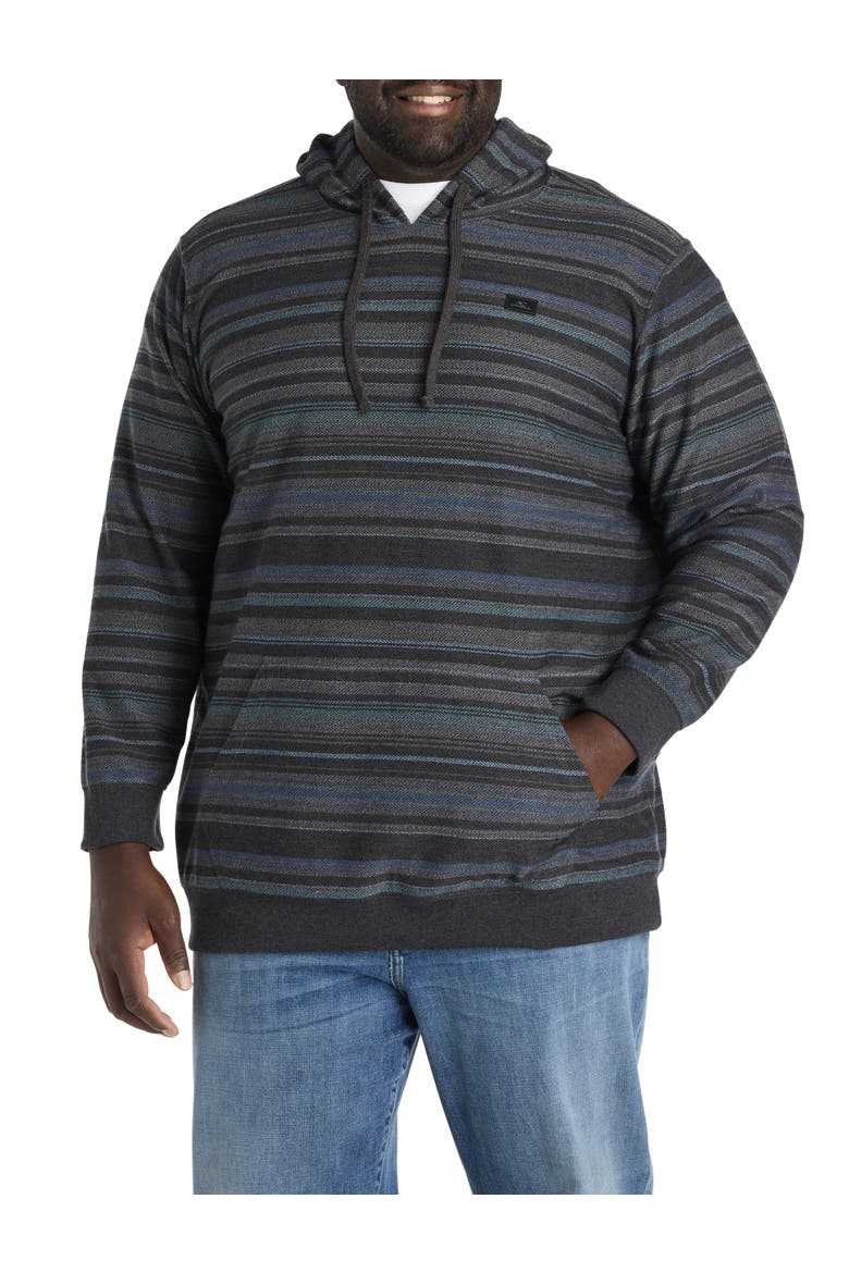 Big & Tall Bavaro Striped Pullover Hoodie, Main, color, BLACK