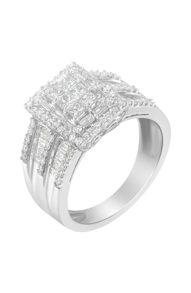 Haus of Brilliance 10K White Gold 1.0 Cttw Diamond Cluster Ring, Alternate, color, White