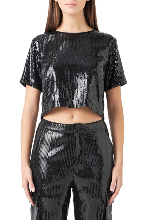 Sequin Crop Top