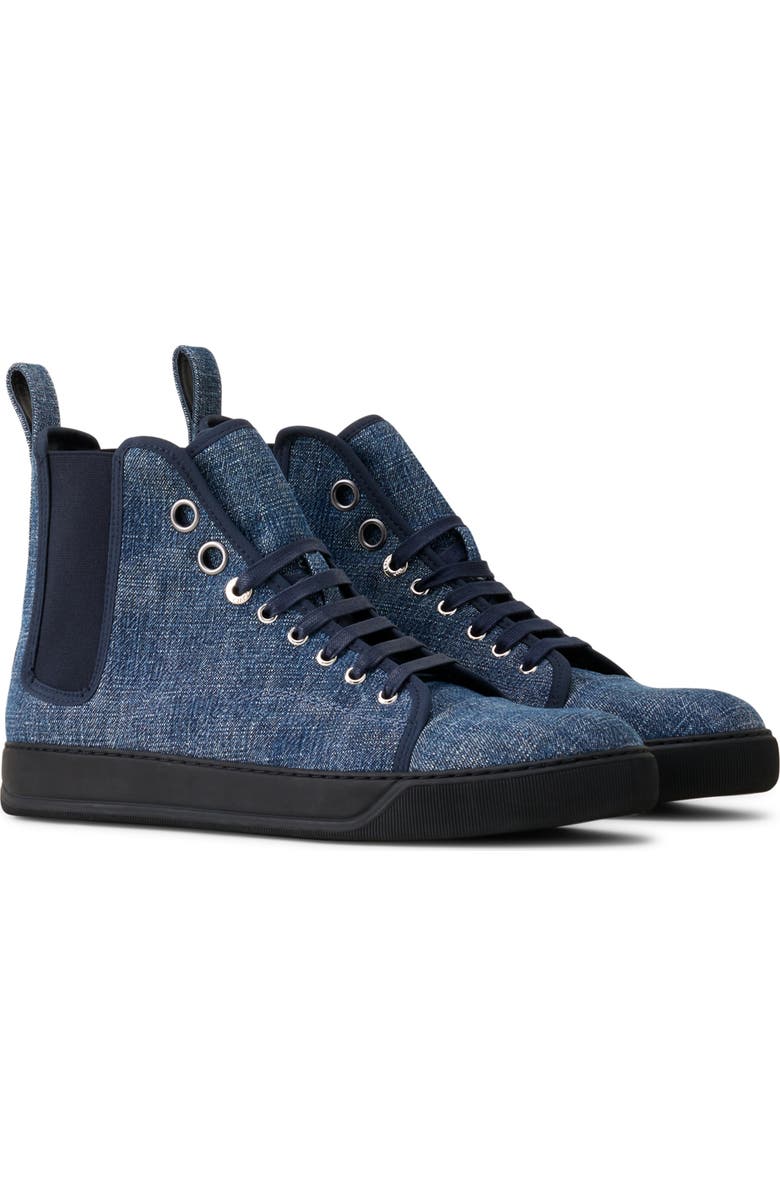Lanvin Dbb1 High Top Denim Sneakers, Alternate, color, Blue Denim