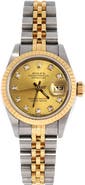 Pre-Owned Rolex Oyster Perpetual Datejust Automatic Watch Stainless Steel and Yellow Gold with Diamond Markers 26