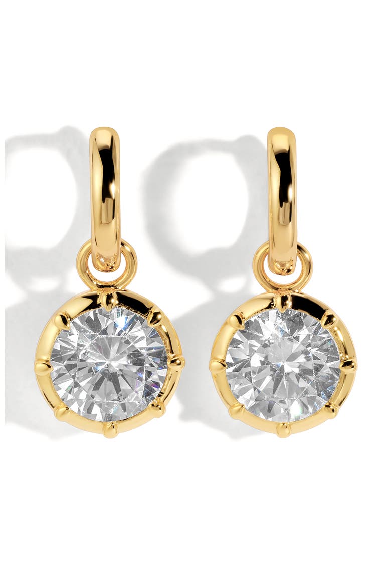 Grande Celeste Charm Huggie Hoop Earrings, Main, color, GOLD