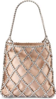 Olga Berg Kit Crystal Cage Top Handle Bag