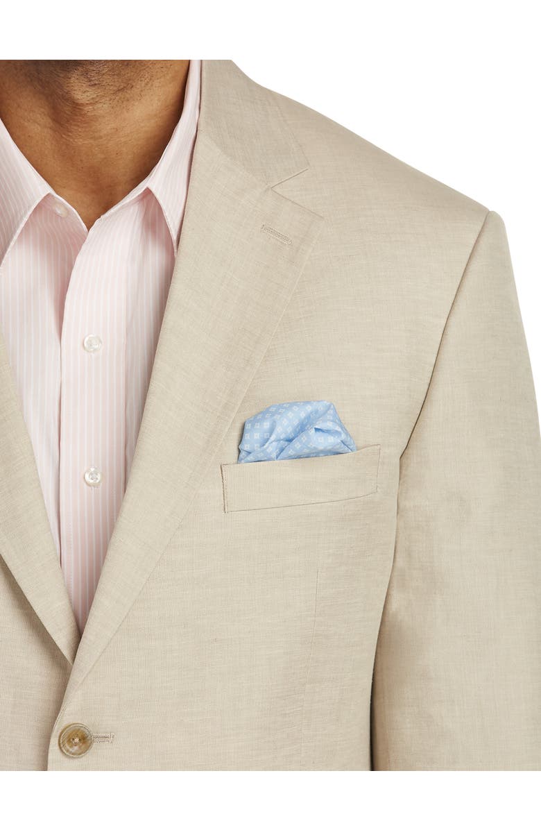 Oak Hill by DXL Big & Tall Jacket-Relaxer Linen-Blend Suit Jacket, Alternate, color, Flax