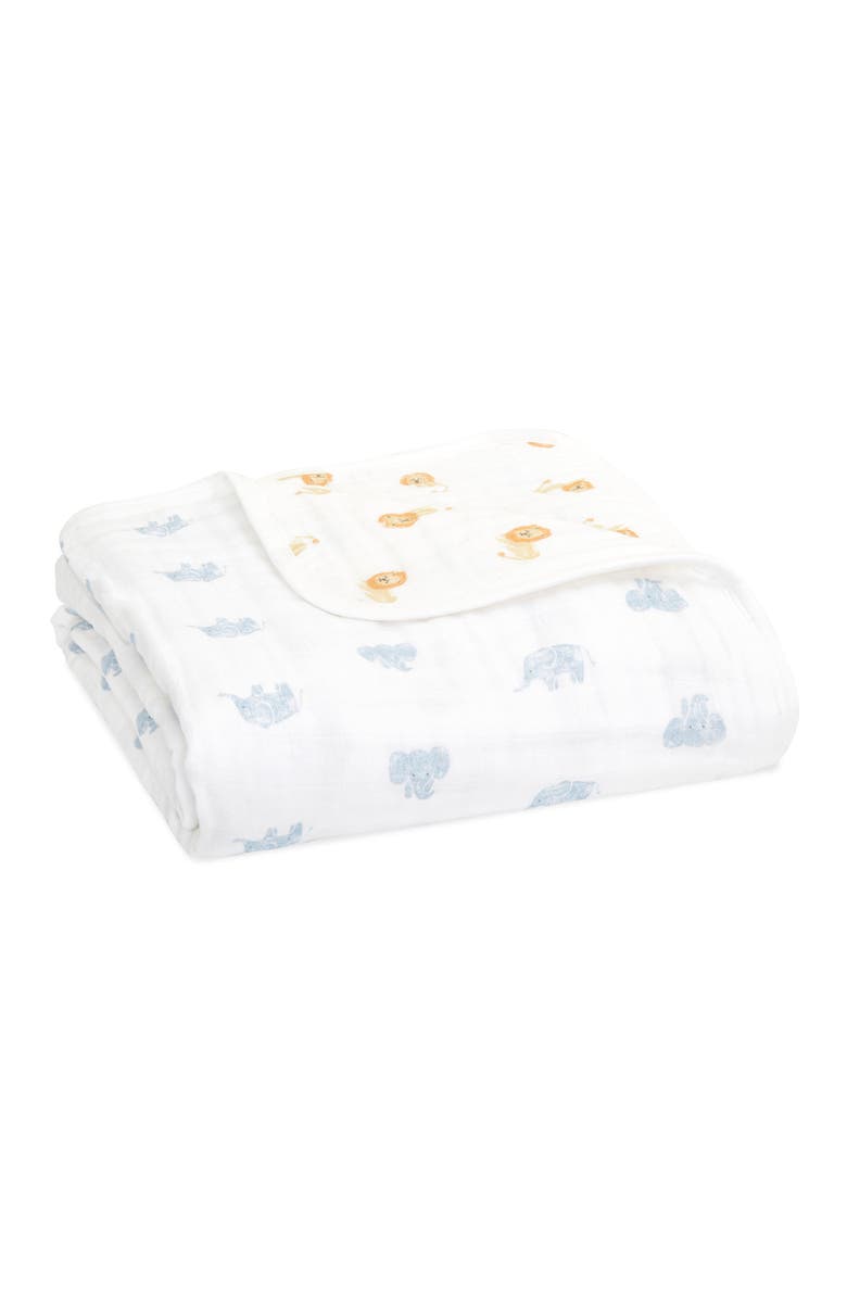 aden + anais Boutique 100% Organic Cotton Muslin Baby Blanket, Main, color, Animal Kingdom