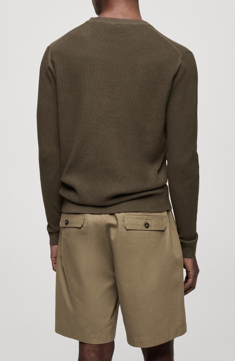 MANGO Rib Sweater, Alternate, color, Khaki Green