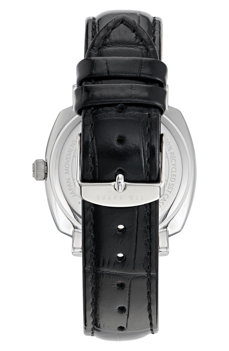 Ted Baker Harryl Chronograph Leather Strap Watch, 42mm, Alternate, color, Black